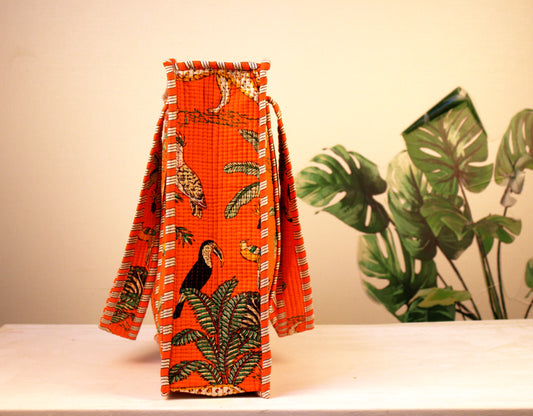 Tropical Vibes Quilted Tote Bag - Orange