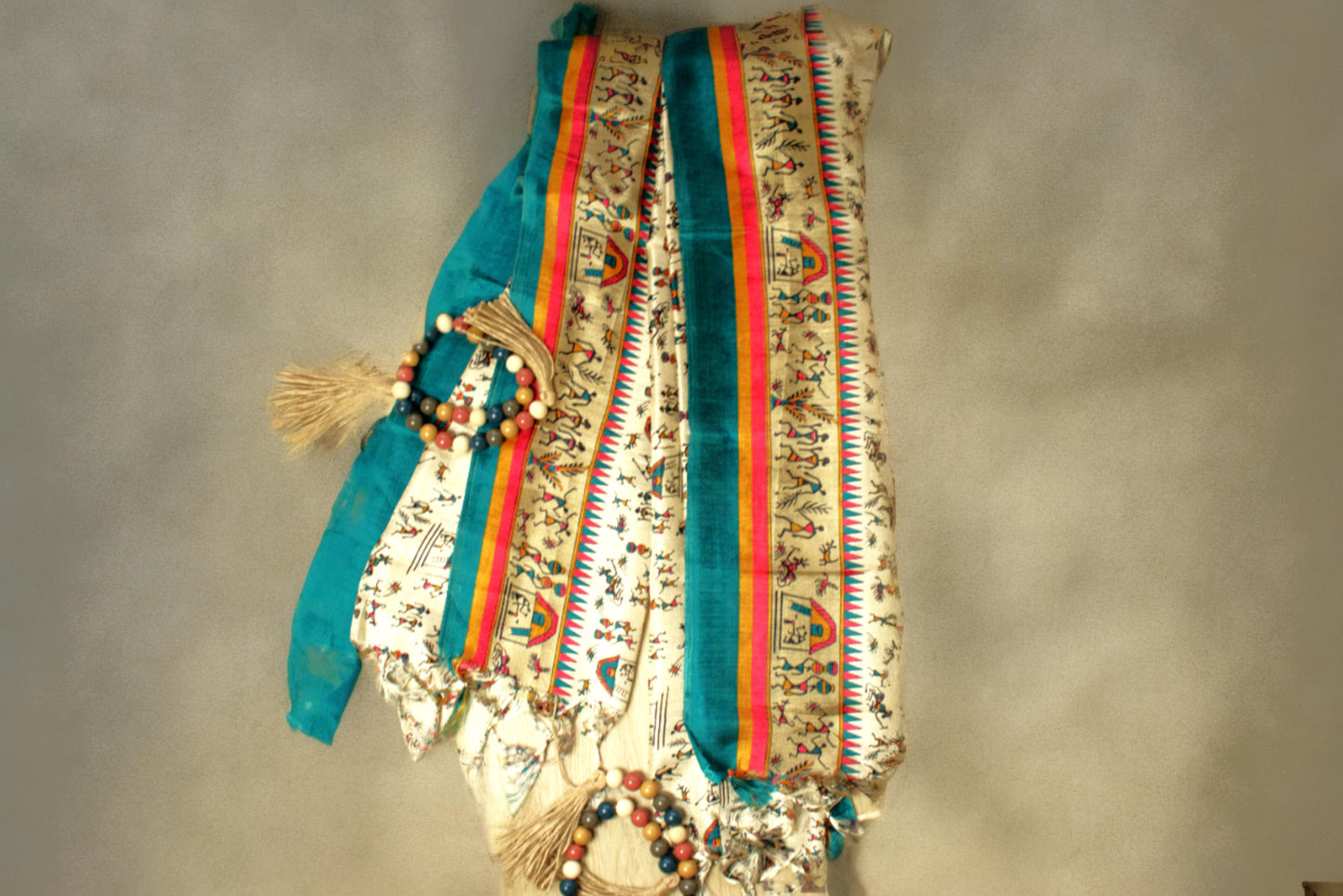 Warli World Scarf Blue