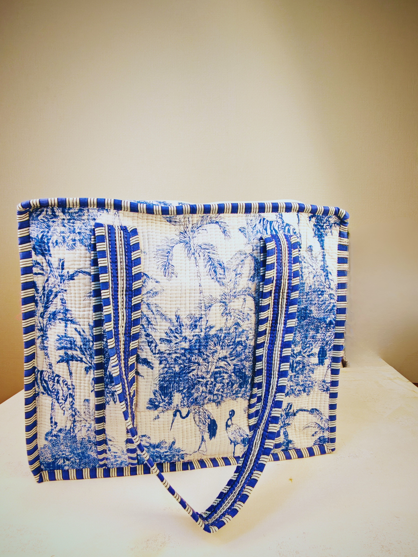 Blue Tropical Vibes Tote & Toiletry Pouch Bundle — Fresh, Fun & Perfect for Everyday Adventures