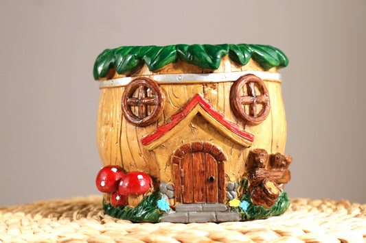 Fairy House Barrel Vase