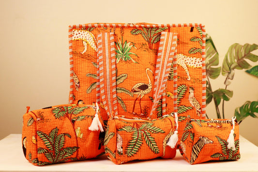 Tropical Vibes Tote & Toiletry Pouch Bundle — Fresh, Fun & Perfect for Everyday Adventures