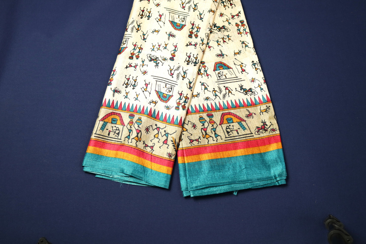 Warli World Scarf Blue